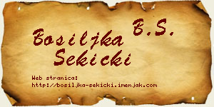 Bosiljka Sekicki vizit kartica